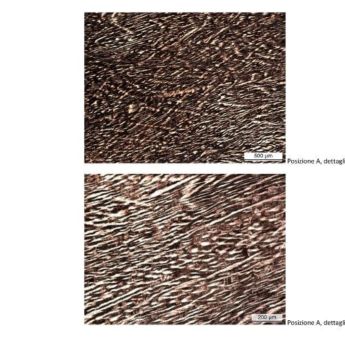 Metallographic analysis of cuni 90:10 inner flange A