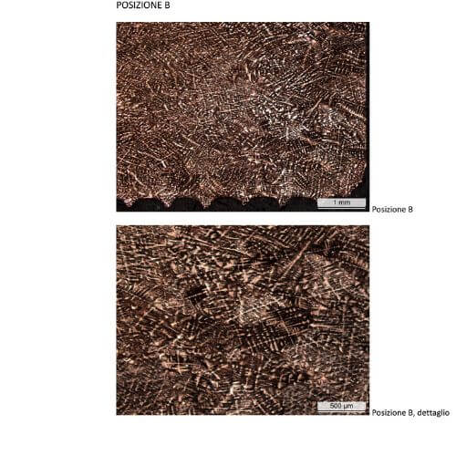 Metallographic analysis of cuni 90:10 inner flange B